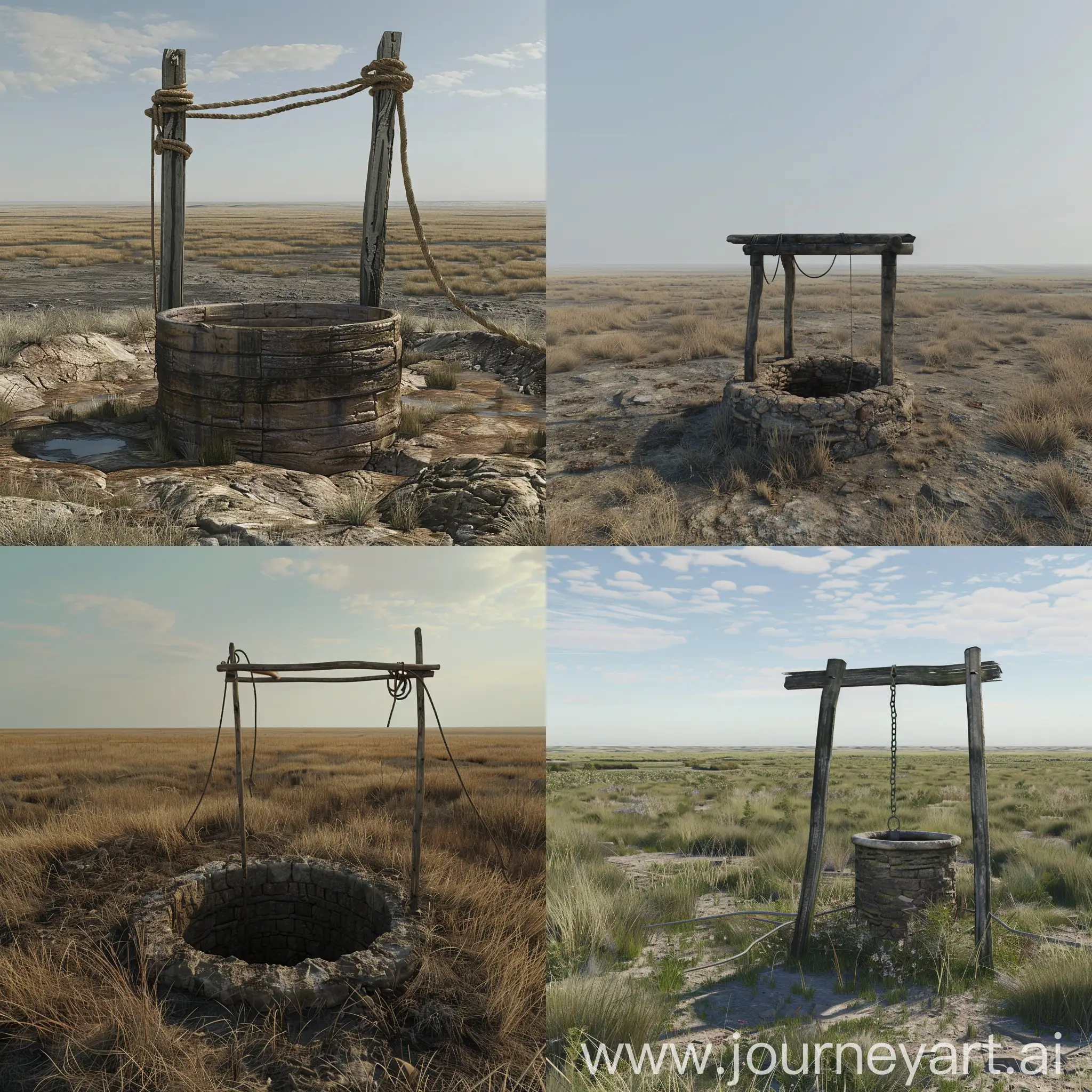Lonely-Old-Well-in-Vast-Steppe-Landscape