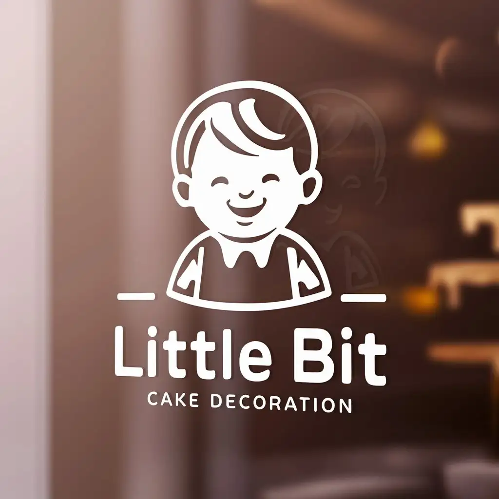 a logo design,with the text "little bit", main symbol:illustration little boy,Moderate,be used in cake cake decoration industry,clear background