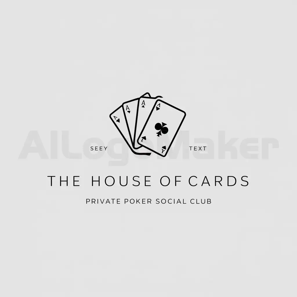 LOGO-Design-for-The-House-of-Cards-Social-Club-Minimalistic-Design-with-Poker-Theme