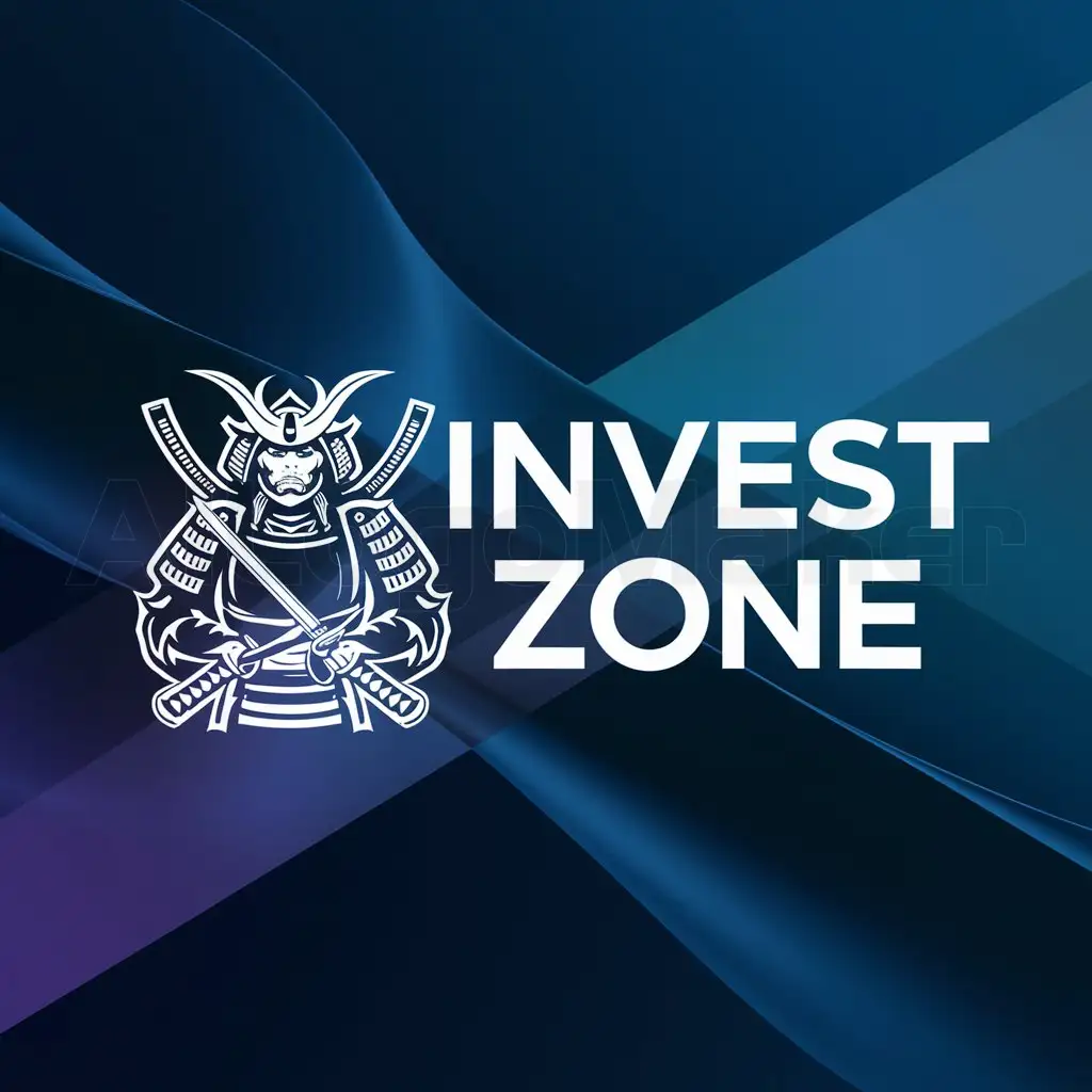 a logo design,with the text "invest zone", main symbol:Samurai,complex,clear background