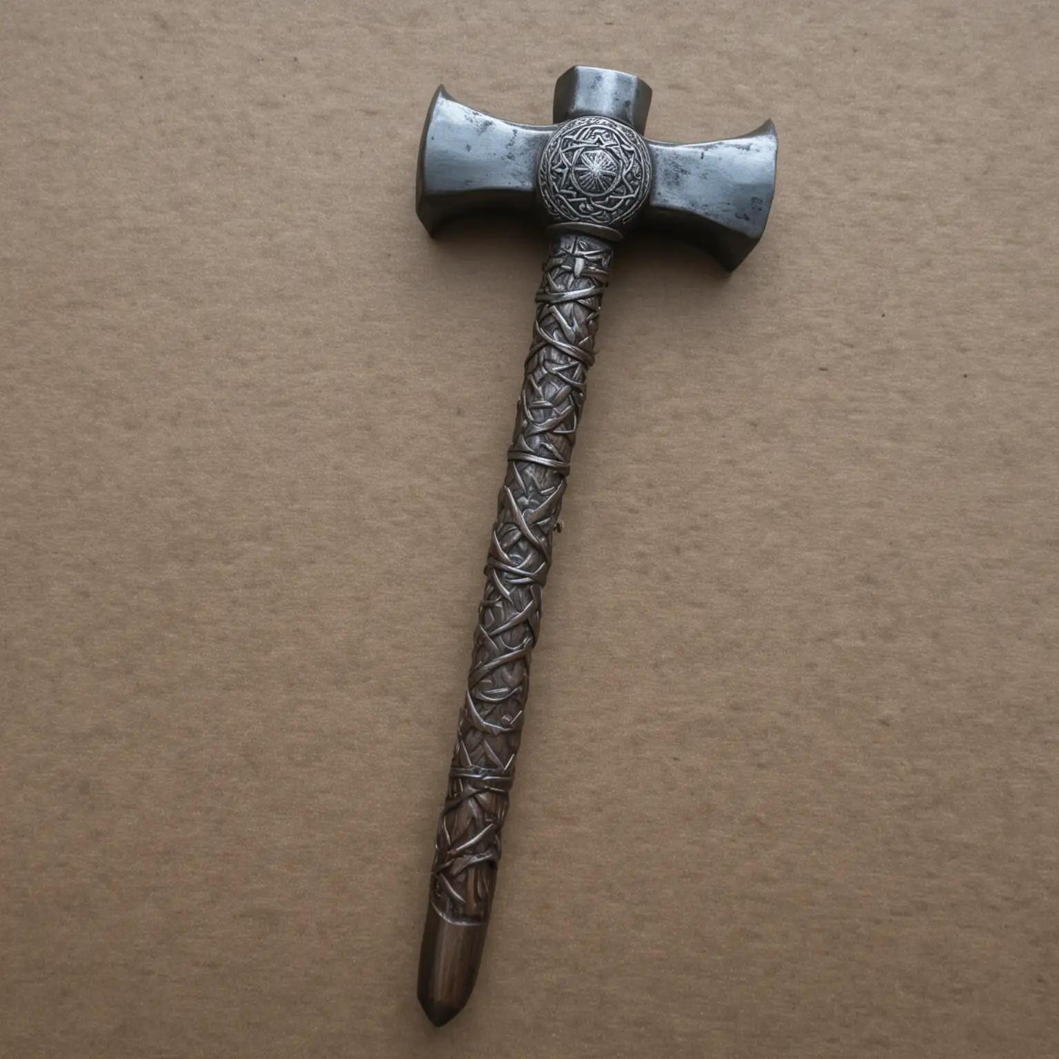 Fantasy-Dwarf-Hammer-with-Spiked-Head-and-Long-Slender-Handle