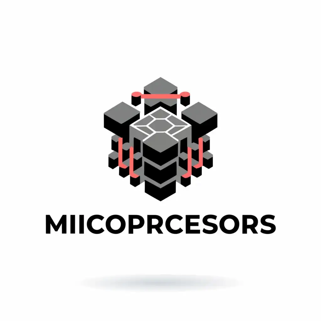 a logo design,with the text "Microprocessors", main symbol:CPU,Moderate,be used in Technology industry,clear background