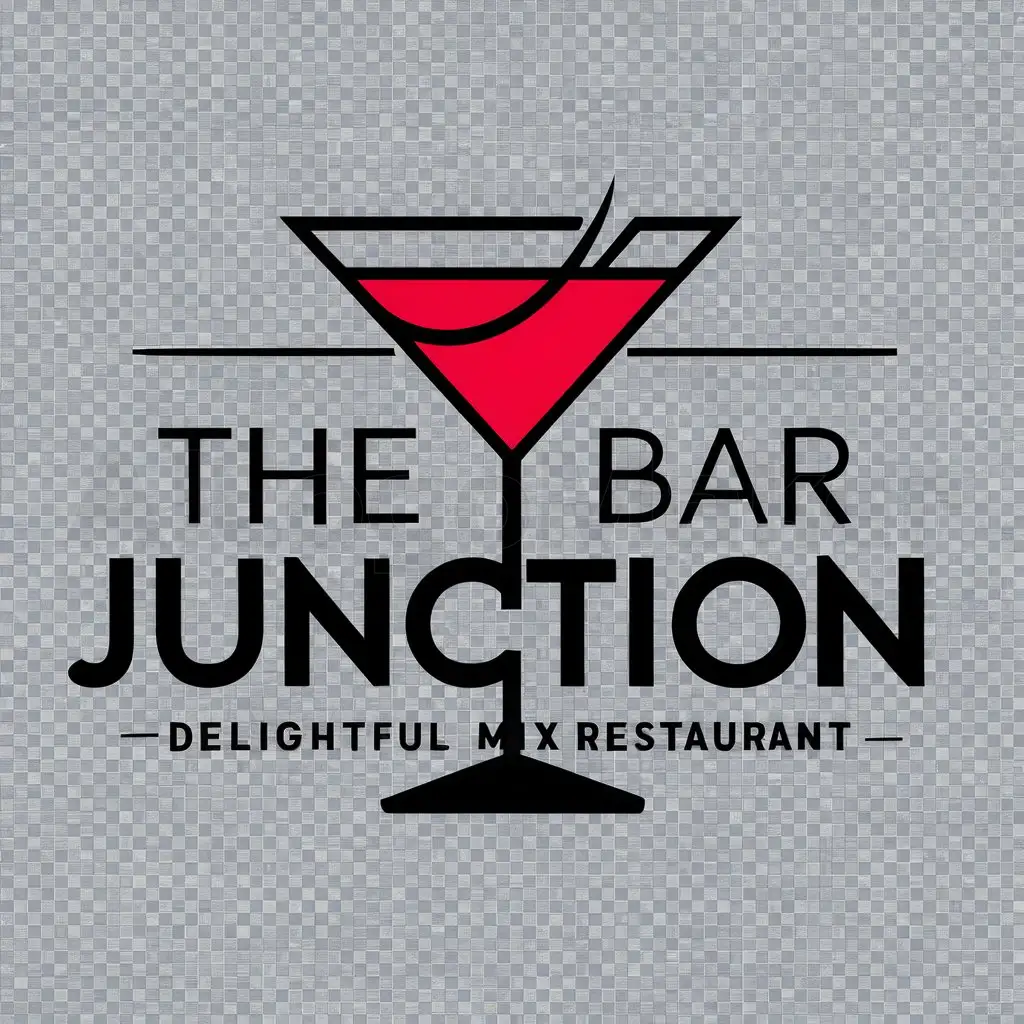 a logo design,with the text "the bar junction", main symbol:drinks,Moderate,be used in Restaurant industry,clear background