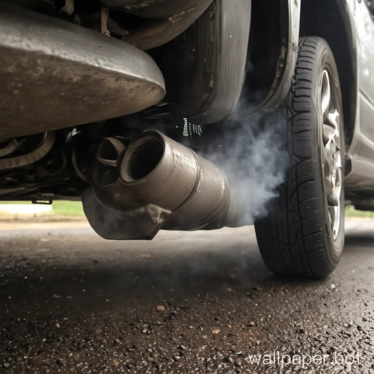 Vehicle-Emitting-Exhaust-Fumes-on-Urban-Street