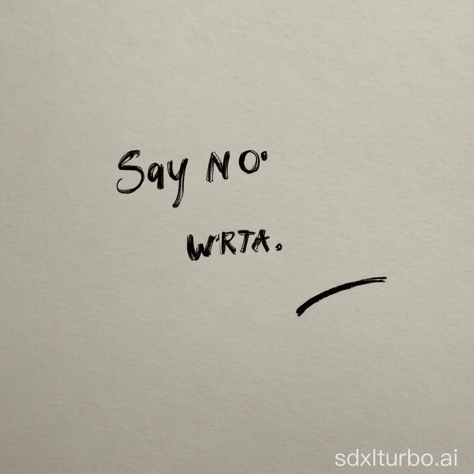 say no，write，