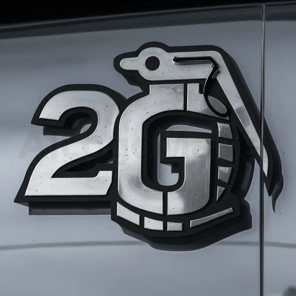 a logo design,with the text "22", main symbol:The combination of the letter G with the grenade logo,Moderate,clear background