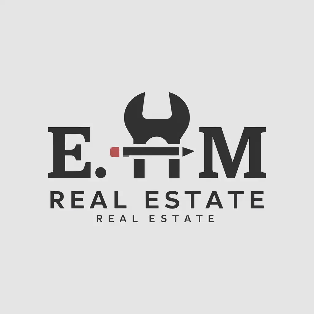 LOGO Design For EHM Wrench and Pencil Symbolizing Precision in Real Estate AI LOGO Generator