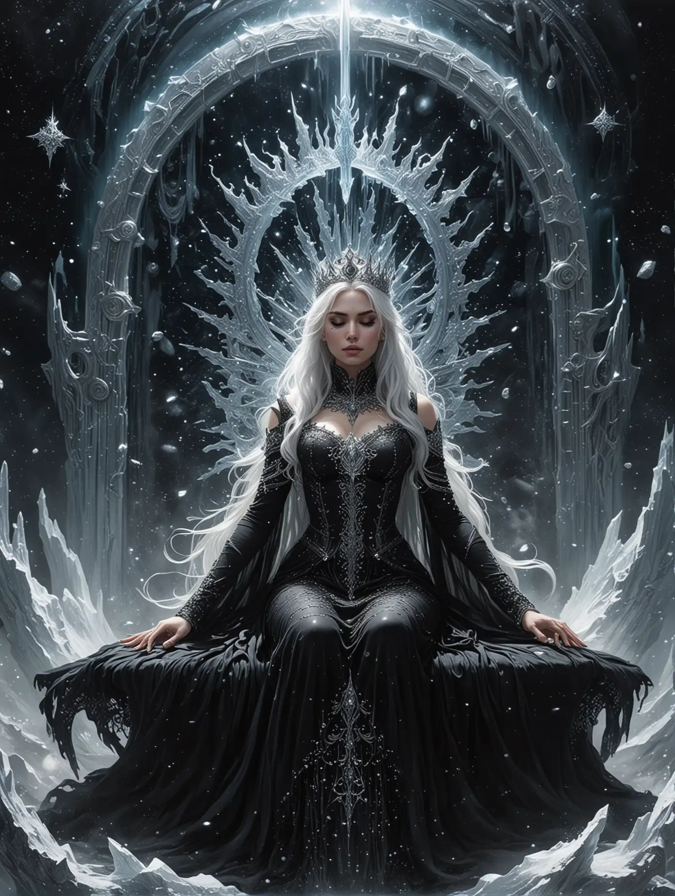 Ice-Goddess-Enthroned-Ethereal-Beauty-in-Cosmic-Solitude