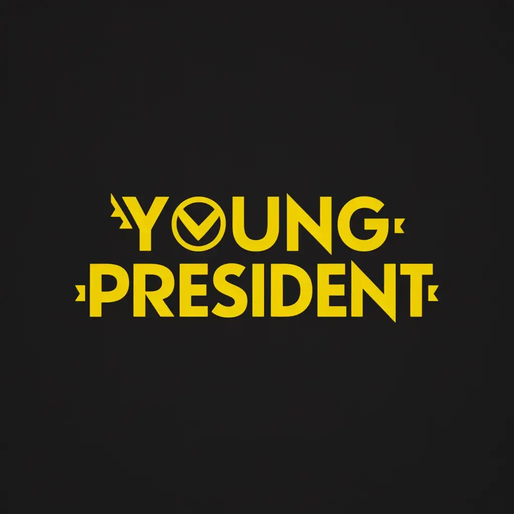 Товарная марка для компании Young President, YP, жёлтые буквы на чёрном фоне