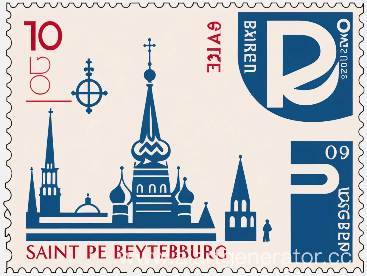 Minimalist-Design-of-Postage-Stamp-Inspired-by-Saint-Petersburg-Russia