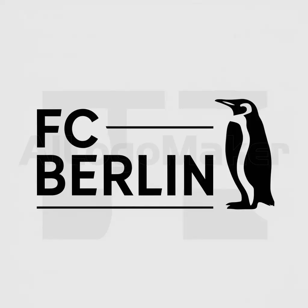 LOGO-Design-For-FC-Berlin-Energetic-Penguin-Emblem-for-Sports-Fitness-Industry