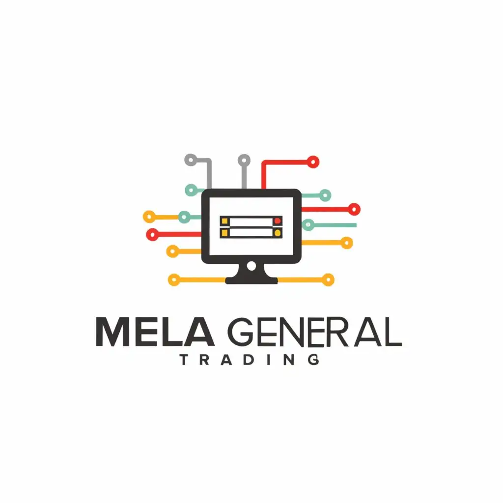 a logo design,with the text "Mela General Trading", main symbol:computer,complex,be used in Technology industry,clear background