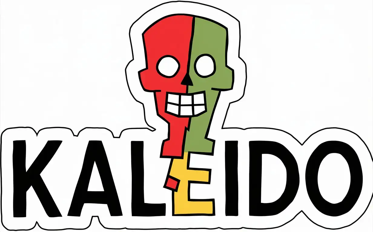 Colorful Zombie Kaleido Sticker with Low Detail