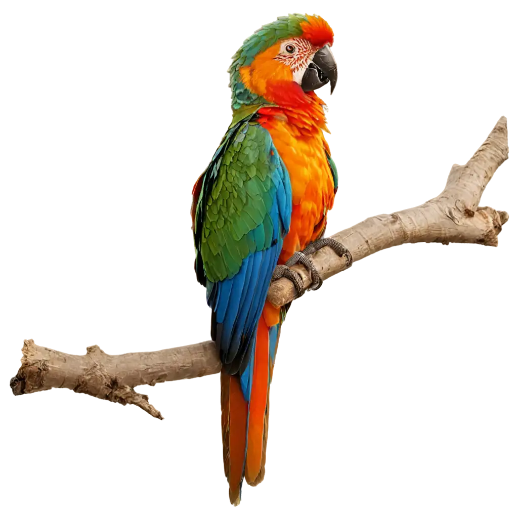 Parrot on a branch of a tree