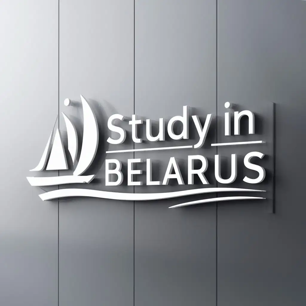 a logo design,with the text "Study in Belarus", main symbol:sailboat long voyage,Moderate,be used in Education industry,clear background