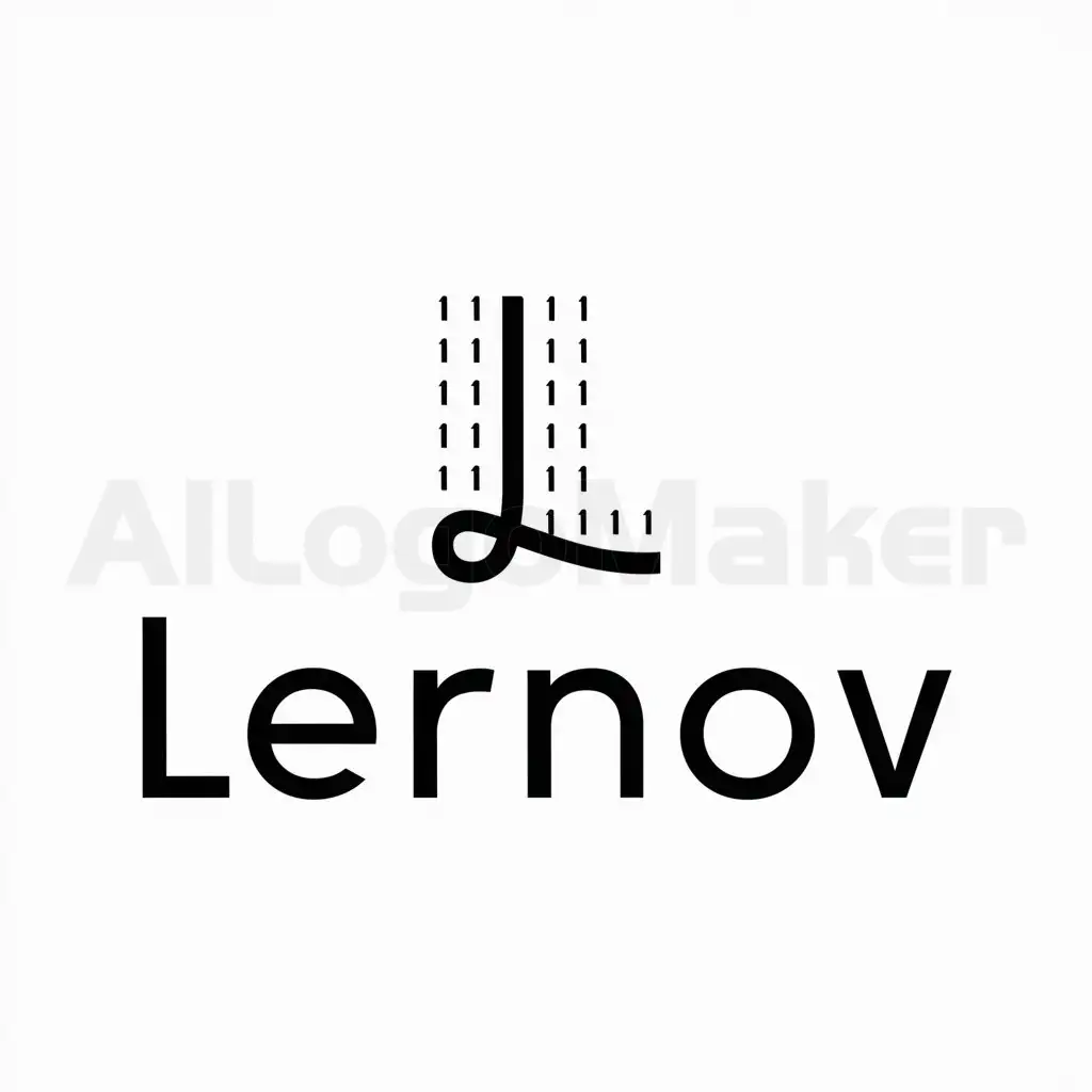 a logo design,with the text "lernov", main symbol:something related to programming,Minimalistic,clear background