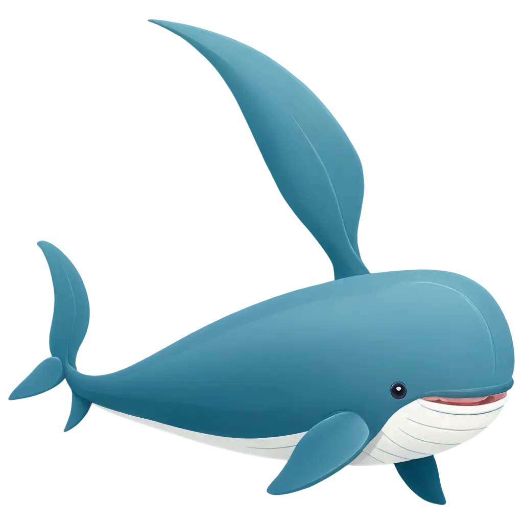 cute blue whale cartoon