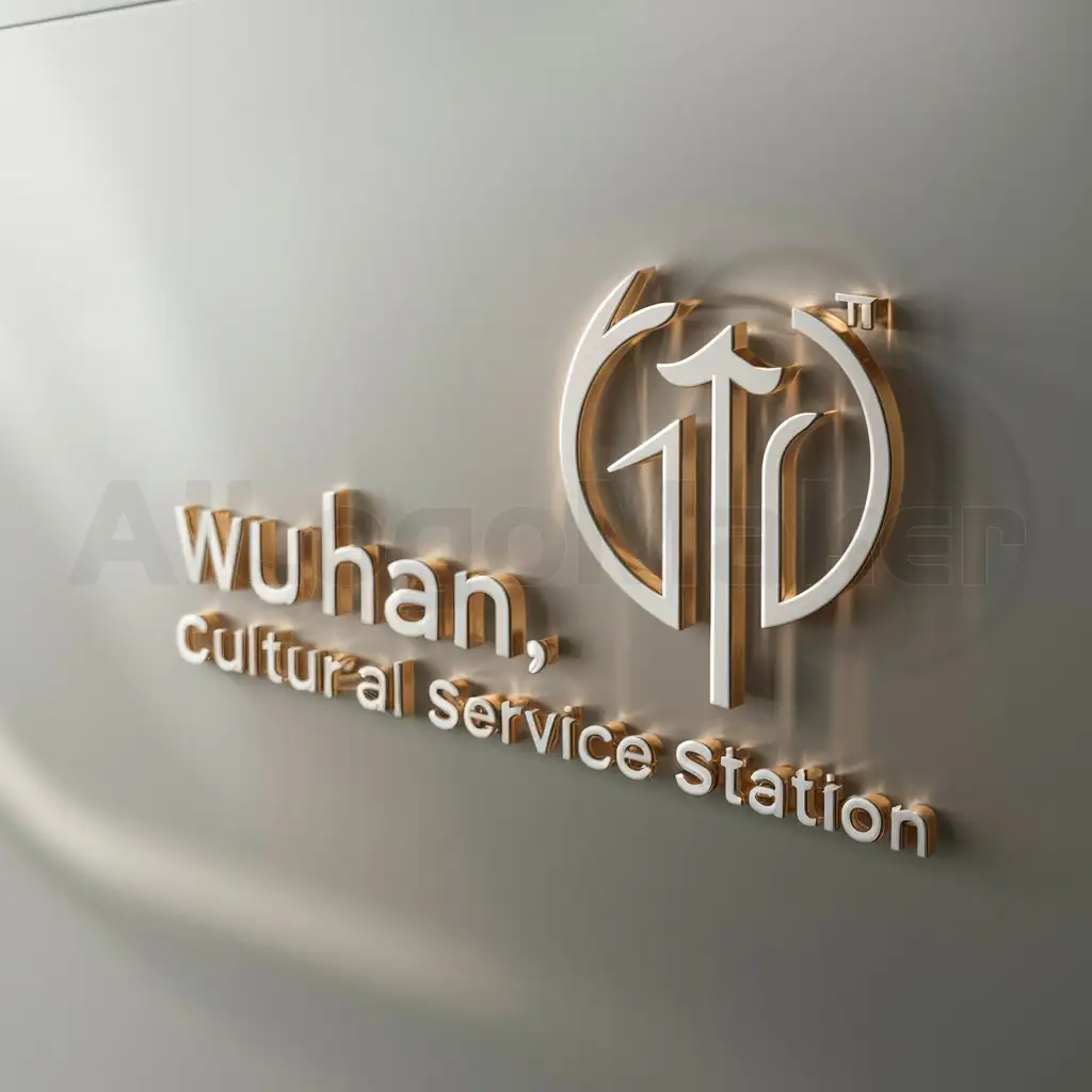 a logo design,with the text "Wuhan, cultural service station", main symbol:cultural_service_station,Moderate,clear background