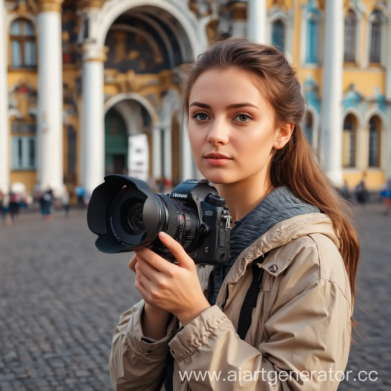 Beautiful-Girl-Videographer-with-Camera-in-St-Petersburg