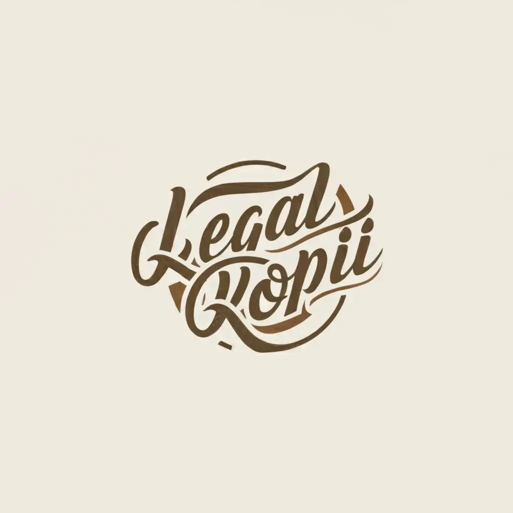 a logo design,with the text "Legal kopi", main symbol:Clear background, circle,just name "Legal kopi" written in fancy and creative styles,,Minimalistic,be used in Others industry,clear background
