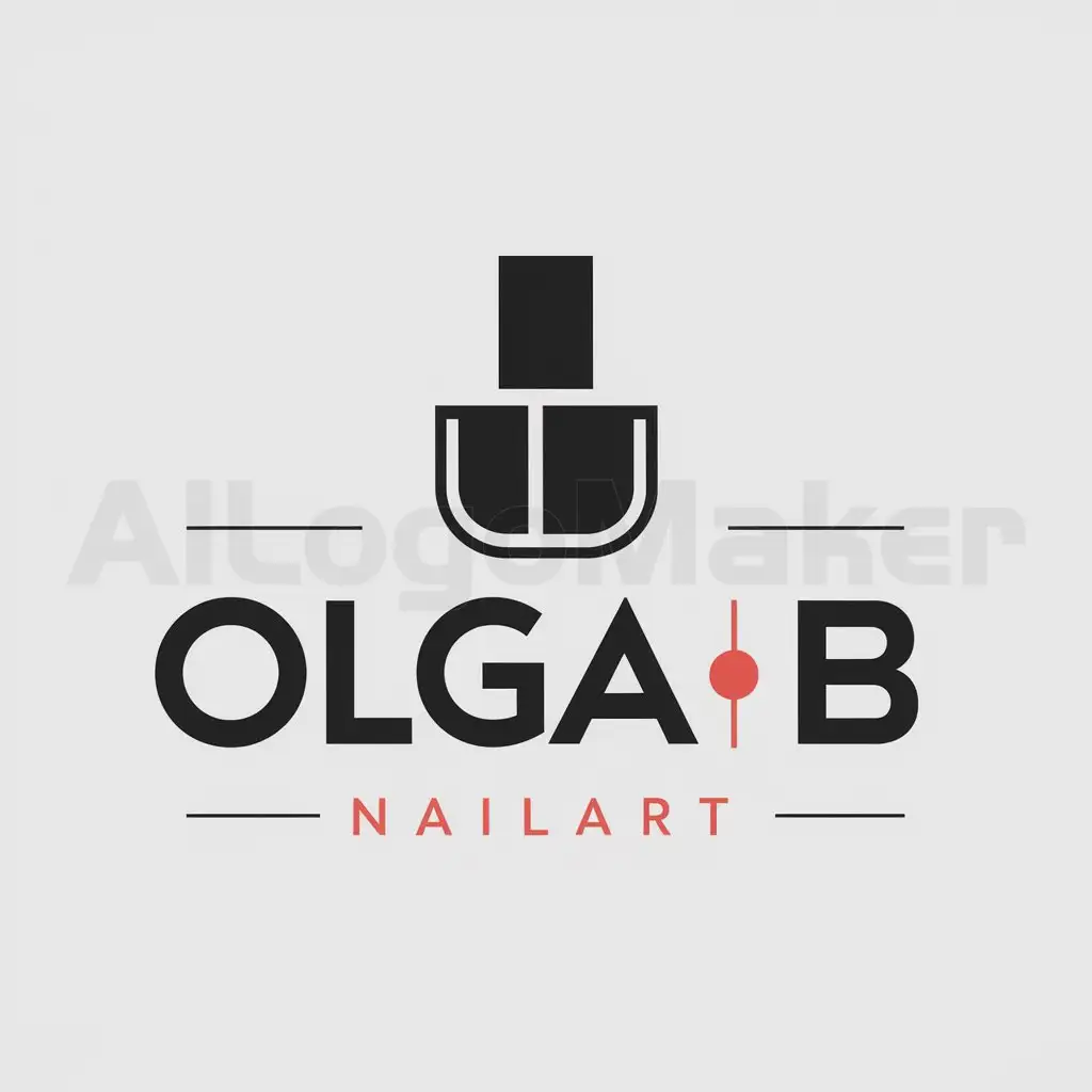 a logo design,with the text "Olga B NailArt", main symbol:nail polish,Moderate,be used in Manicure industry,clear background