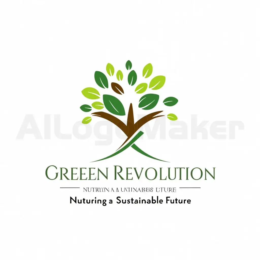 a logo design,with the text "Green Revolution
Nurturing a Sustainable Future", main symbol:Tree ,Moderate,be used in Education industry,clear background