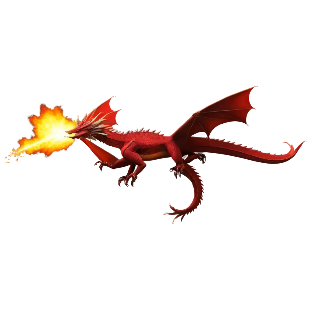 red dragon with fireball
