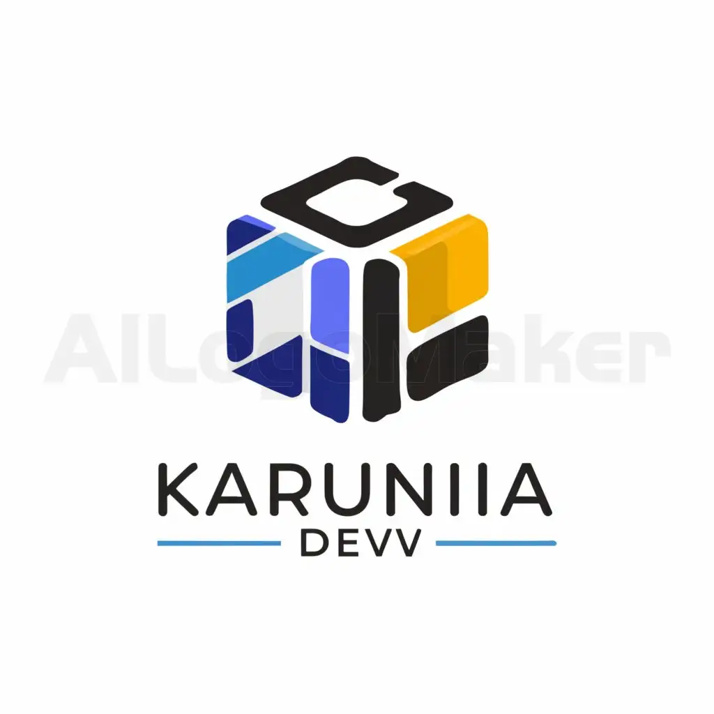 a logo design,with the text "Karunia Dev", main symbol:box,Moderate,be used in Internet industry,clear background