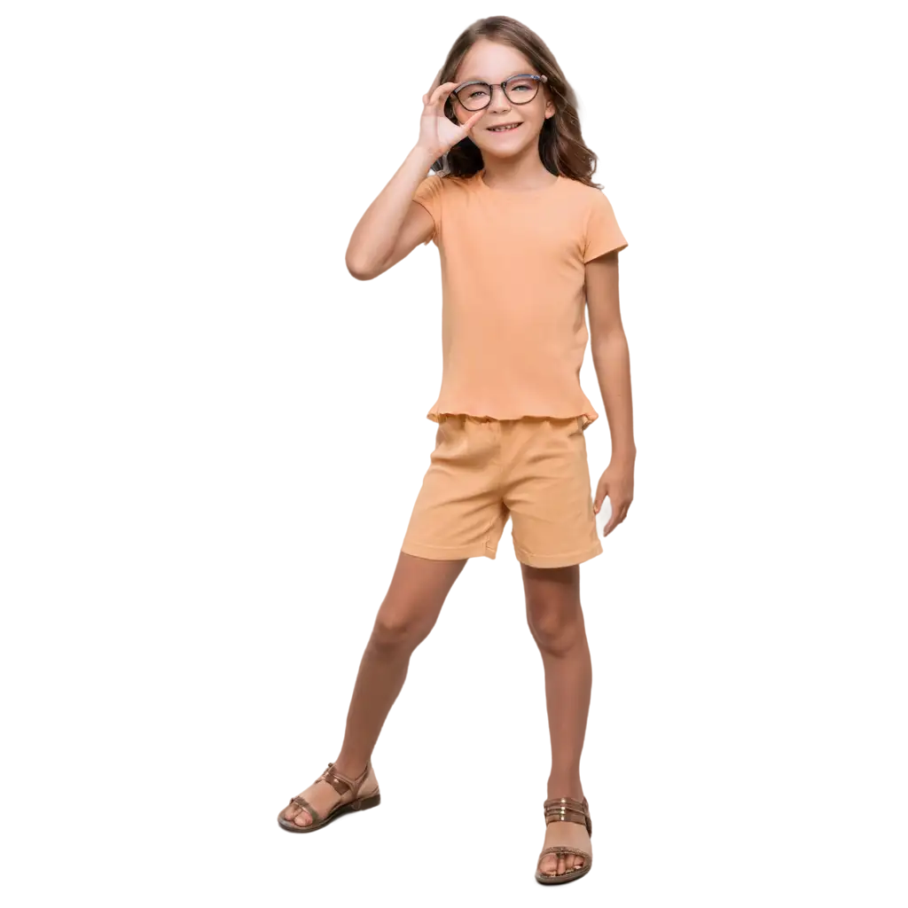 a cute little girl in glasses