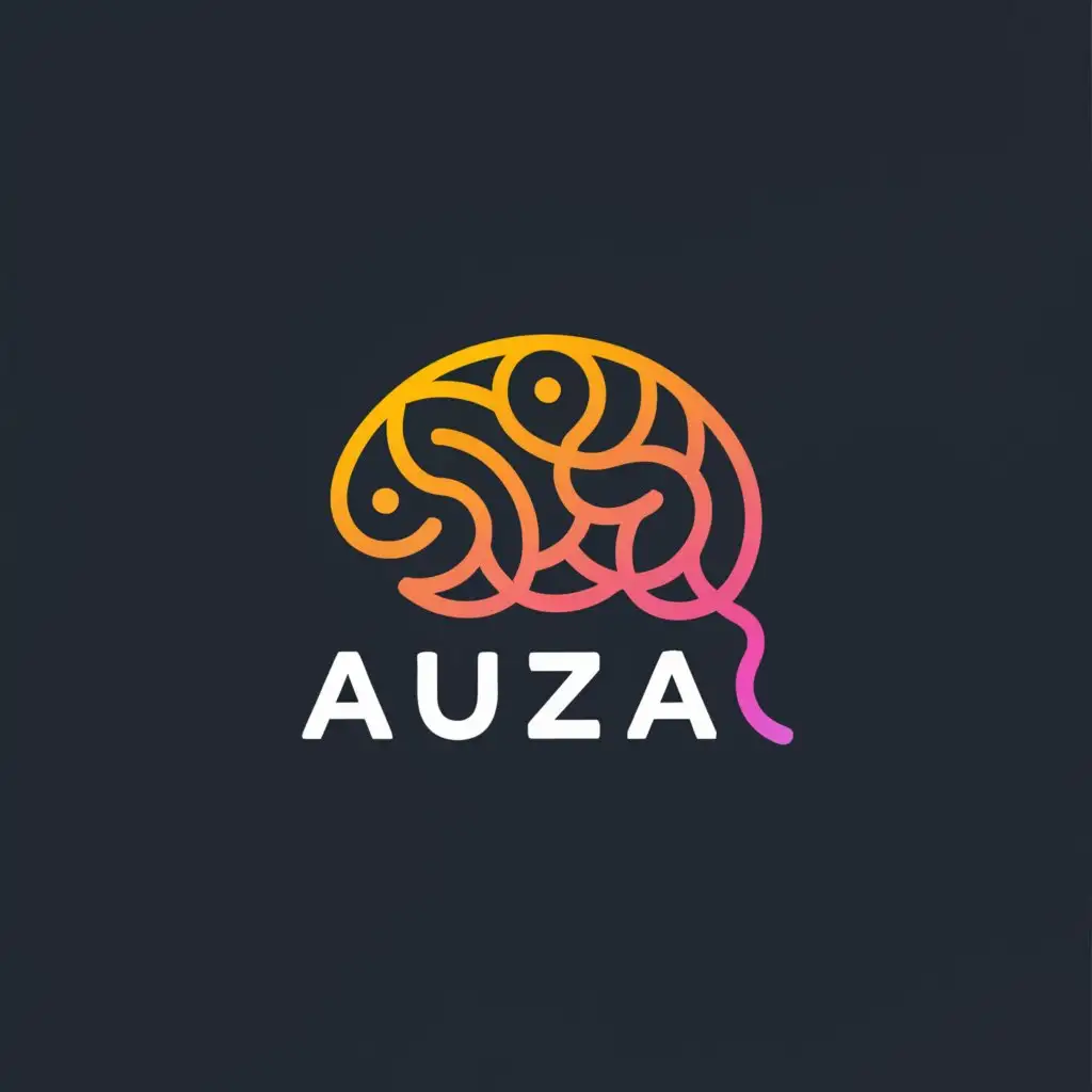 a logo design,with the text "auza", main symbol:brain,Moderate,be used in Education industry,clear background