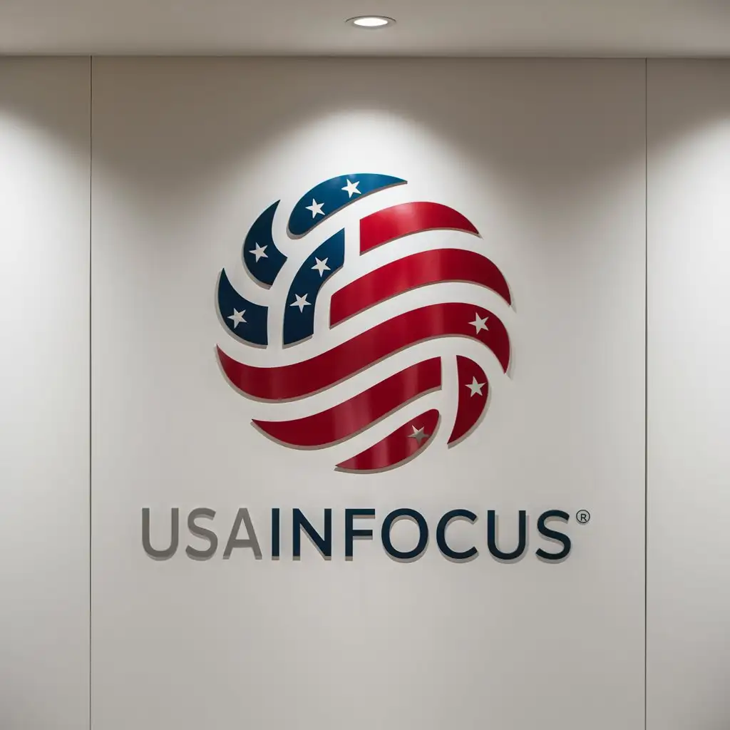 USAinFocus Sticker Logo Design for Patriotic Enthusiasts