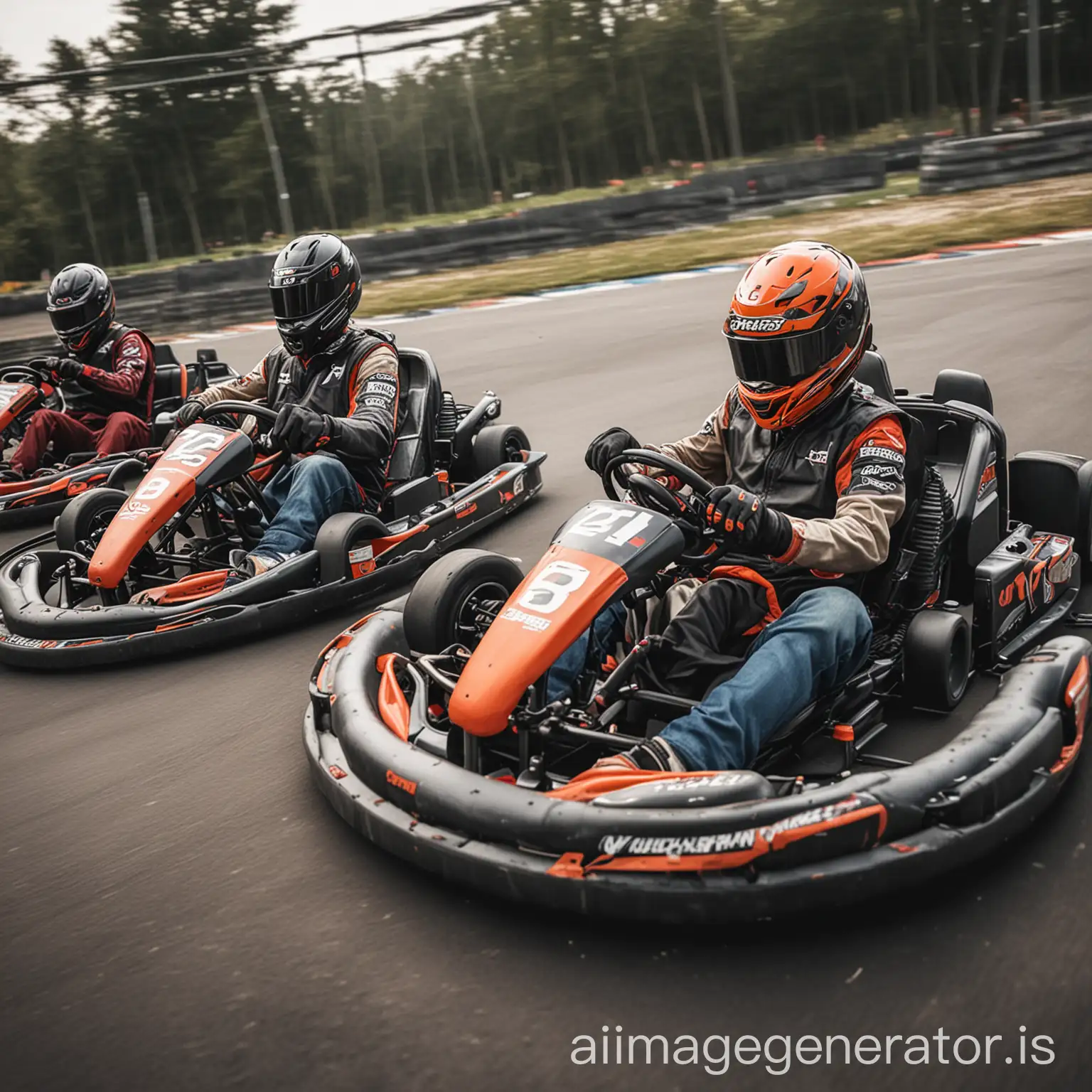 Go kart racing with multiple players