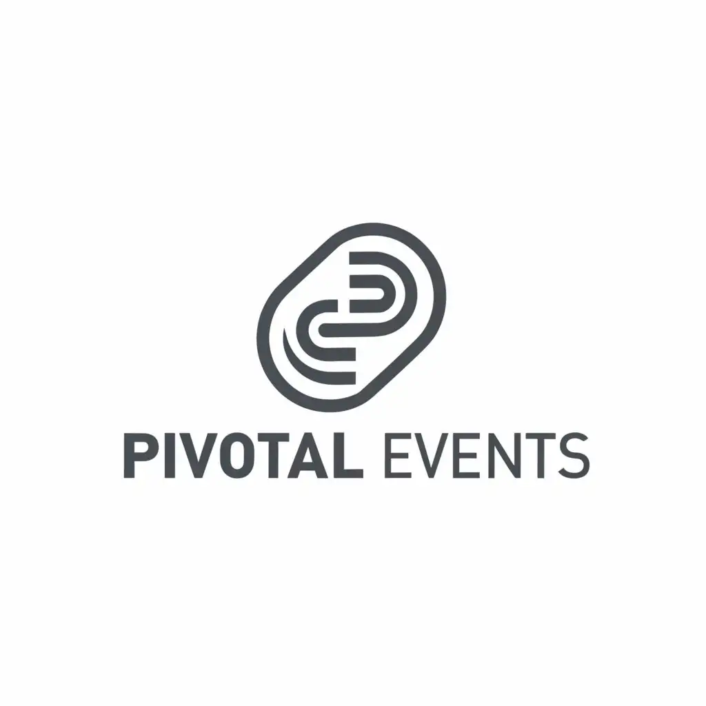 a logo design,with the text 'Pivotal events', main symbol:curve,Minimalistic,be used in Events industry,clear background