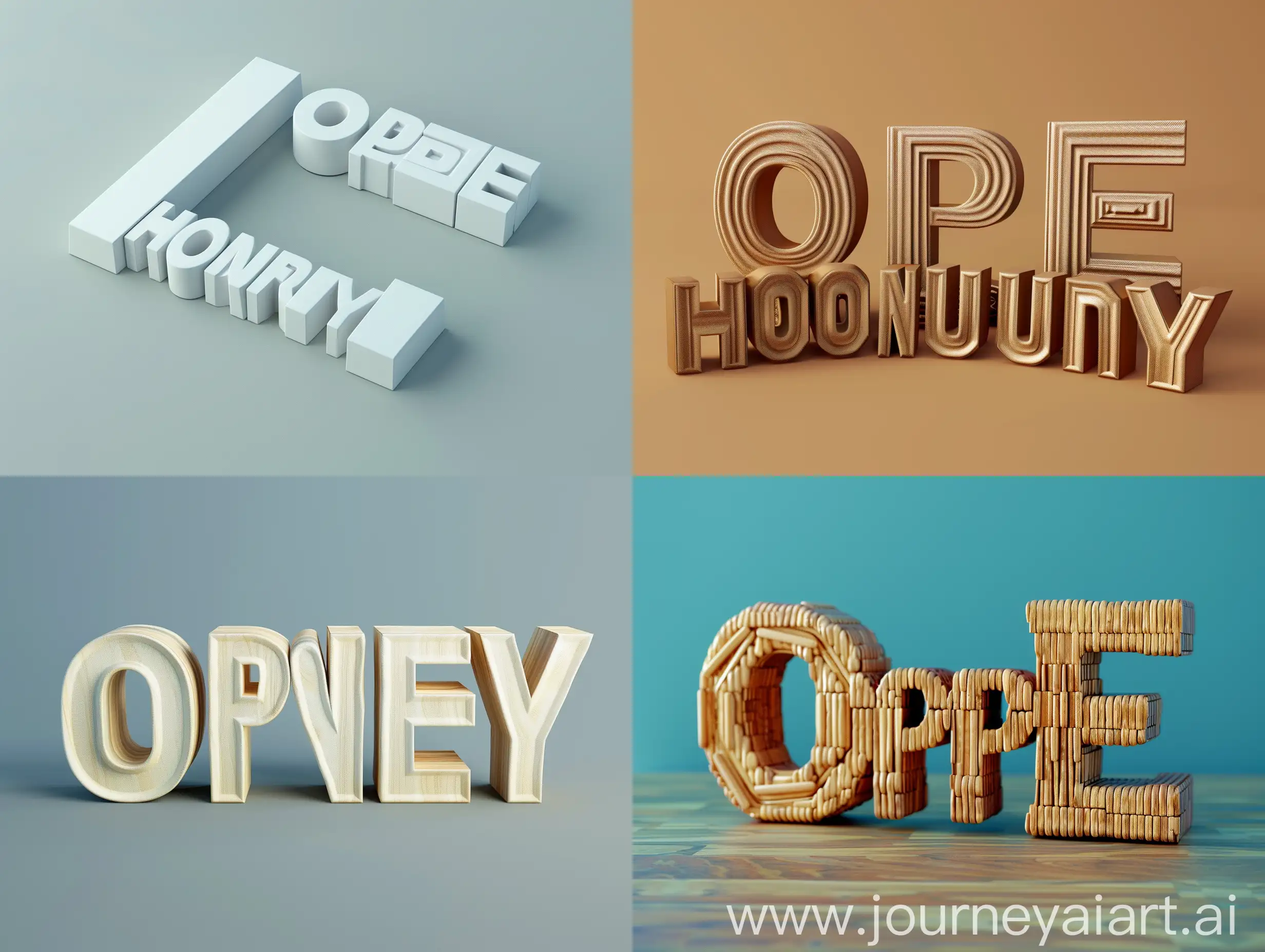 3D text model design for the word "Open Harmony"