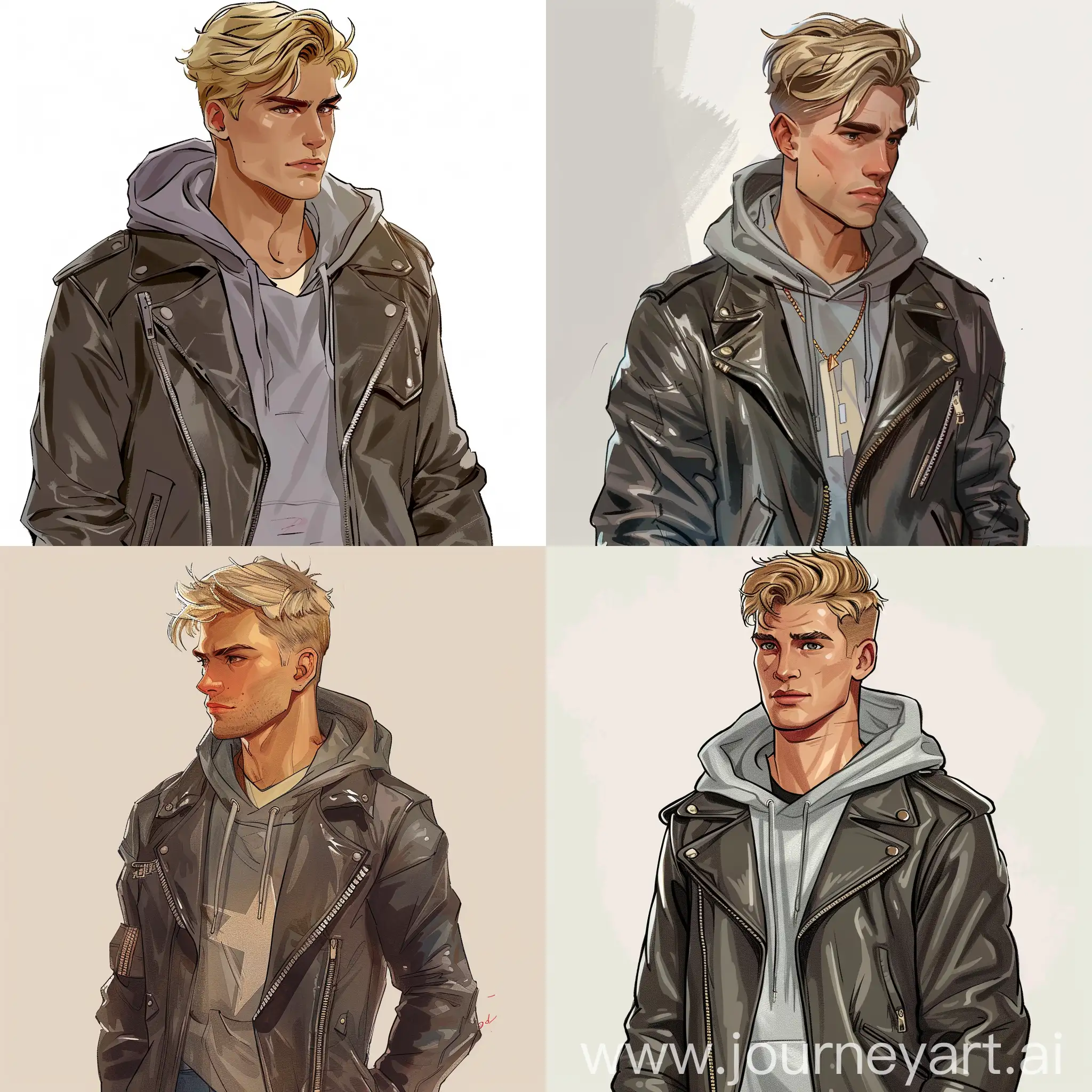 Blonde-Russian-Man-in-Stylish-Leather-Jacket-and-Hoodie
