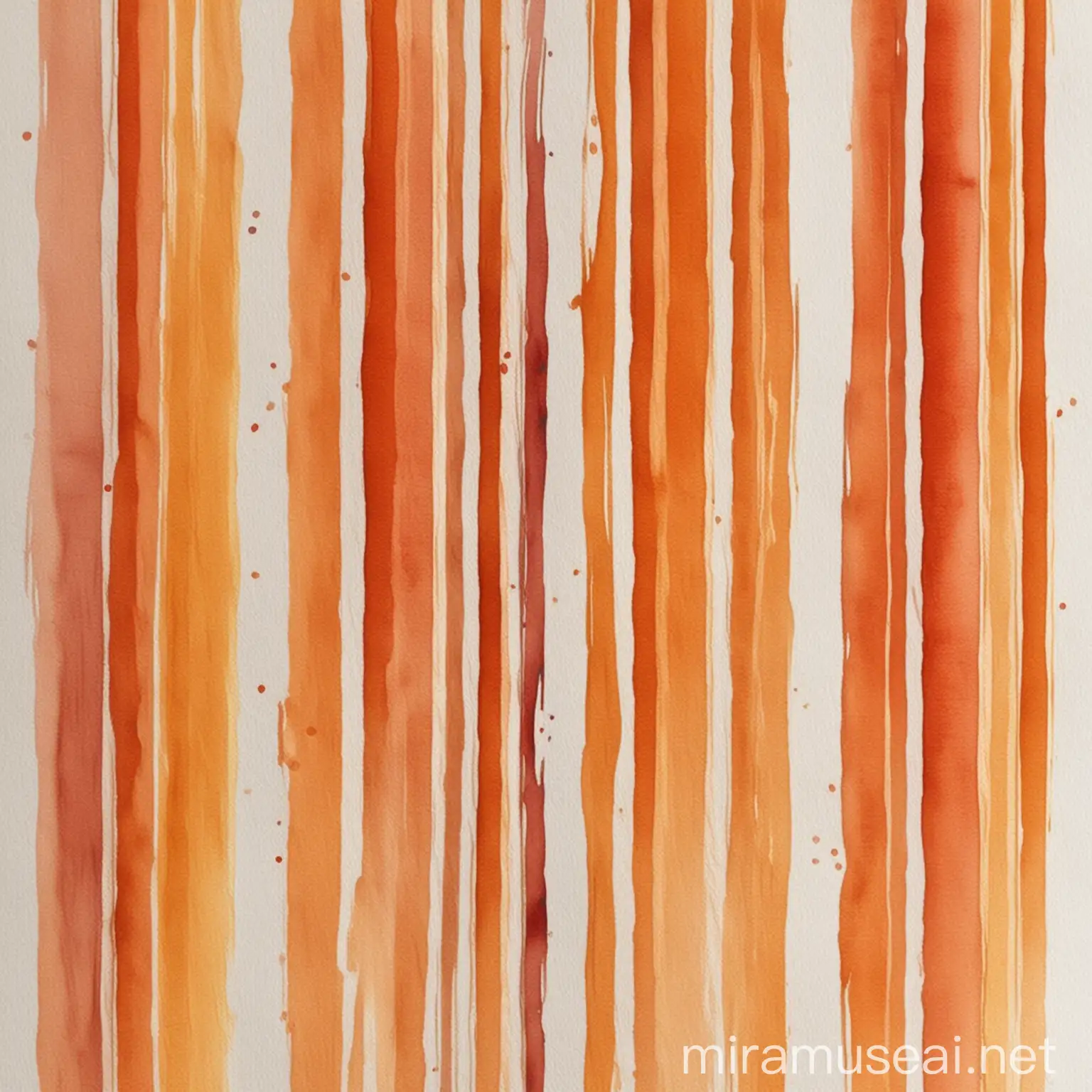 FlameColored Watercolor Painting Vertical Stripes in Warm Tones