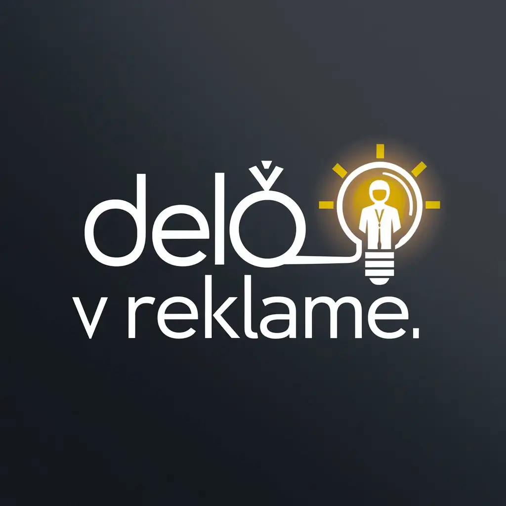a logo design,with the text "Delo v reklame", main symbol:We know that business is in advertising!,Moderate,be used in Internet industry,clear background