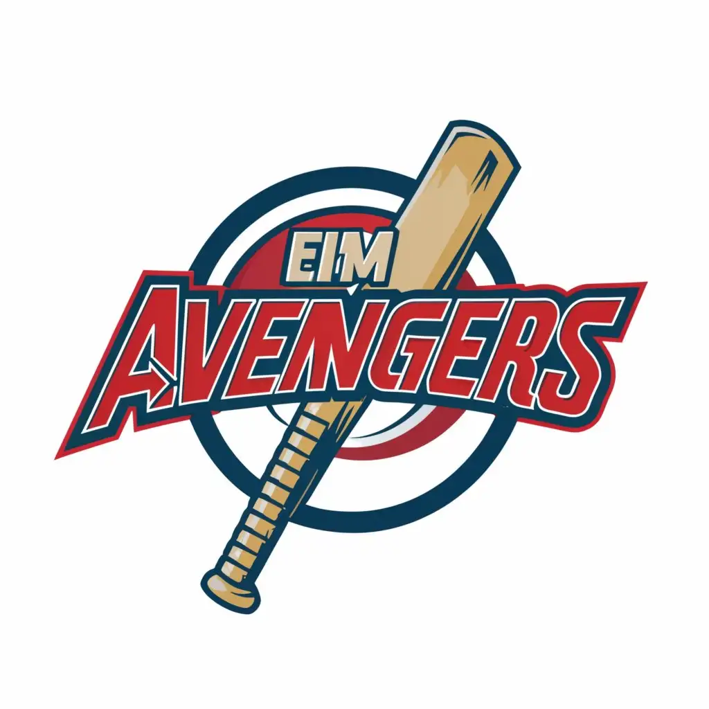 a logo design,with the text "EIM Avengers", main symbol:Cricket team logo in Avengers logo style,Moderate,clear background