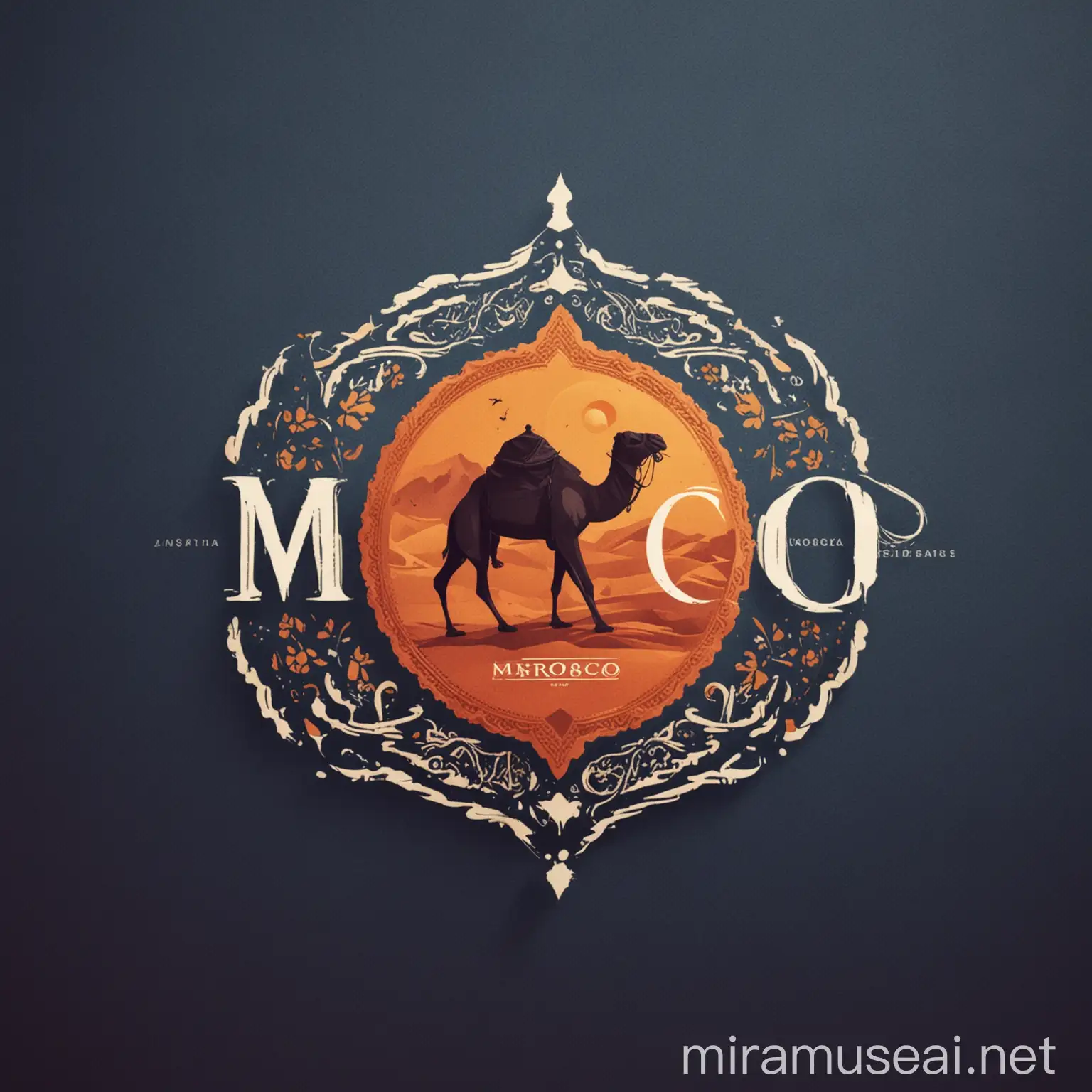 Create a captivating logo for Morocco Premium Tours, a premier destination for travelers seeking to explore the beauty of Morocco. The logo should embody the spirit of adventure, luxury, and cultural richness synonymous with Moroccan experiences.

Include the following elements:

Iconography: Incorporate iconic Moroccan motifs such as traditional architecture patterns, the Atlas Mountains silhouette, or desert dunes curves.
Colors: Explore vibrant hues reminiscent of Moroccan landscapes - think rich blues, warm oranges, deep reds, and earthy tones.
Typography: Choose elegant yet modern fonts that reflect the brand's commitment to premium service and unforgettable adventures.
Simplicity: Aim for a clean, versatile design suitable for various digital and print platforms.
Optional: Consider subtle travel-related symbols like compasses, airplanes, or camels, though not mandatory if it compromises elegance.
Keep in mind:

The target audience comprises international tourists seeking exclusive travel experiences in Morocco.
The logo should evoke a sense of discovery and luxury while staying sophisticated.
We welcome creative interpretations that capture the essence of Morocco and premium travel.
We're excited to see your creative vision bring Morocco Premium Tours' brand identity to life!