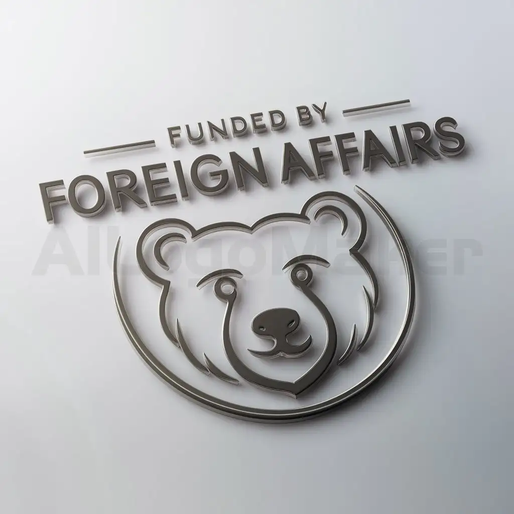 a logo design,with the text "Funders by Foreign Affairs", main symbol:Bear head,Moderate,be used in 0 industry,clear background