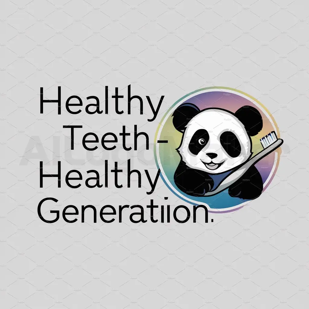 a logo design,with the text "Healthy teeth - healthy generation", main symbol:Panda,Moderate,clear background