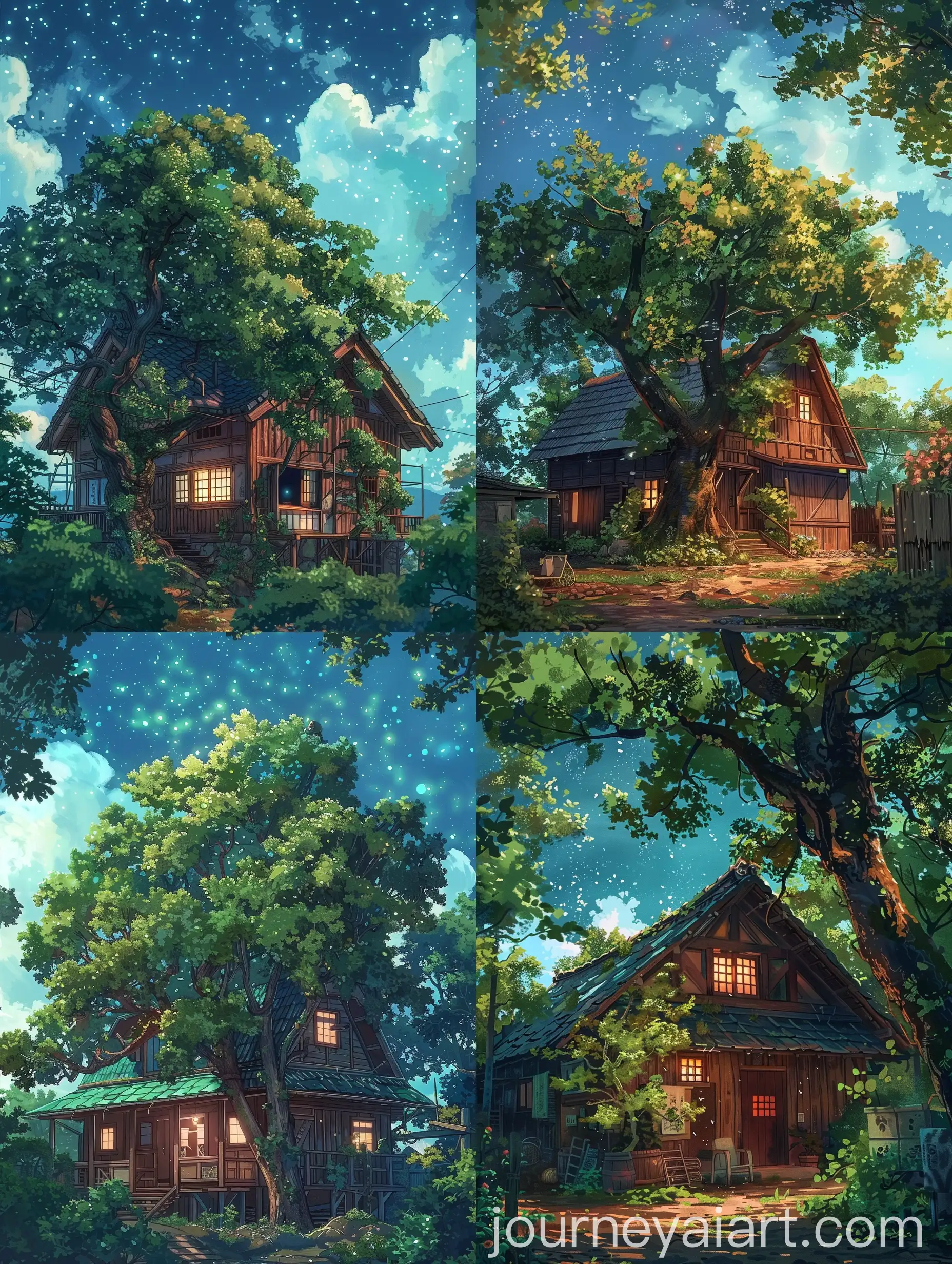 Studio-Ghibli-Inspired-Anime-House-with-Tree-Serene-Depth-Angle-View-Artwork