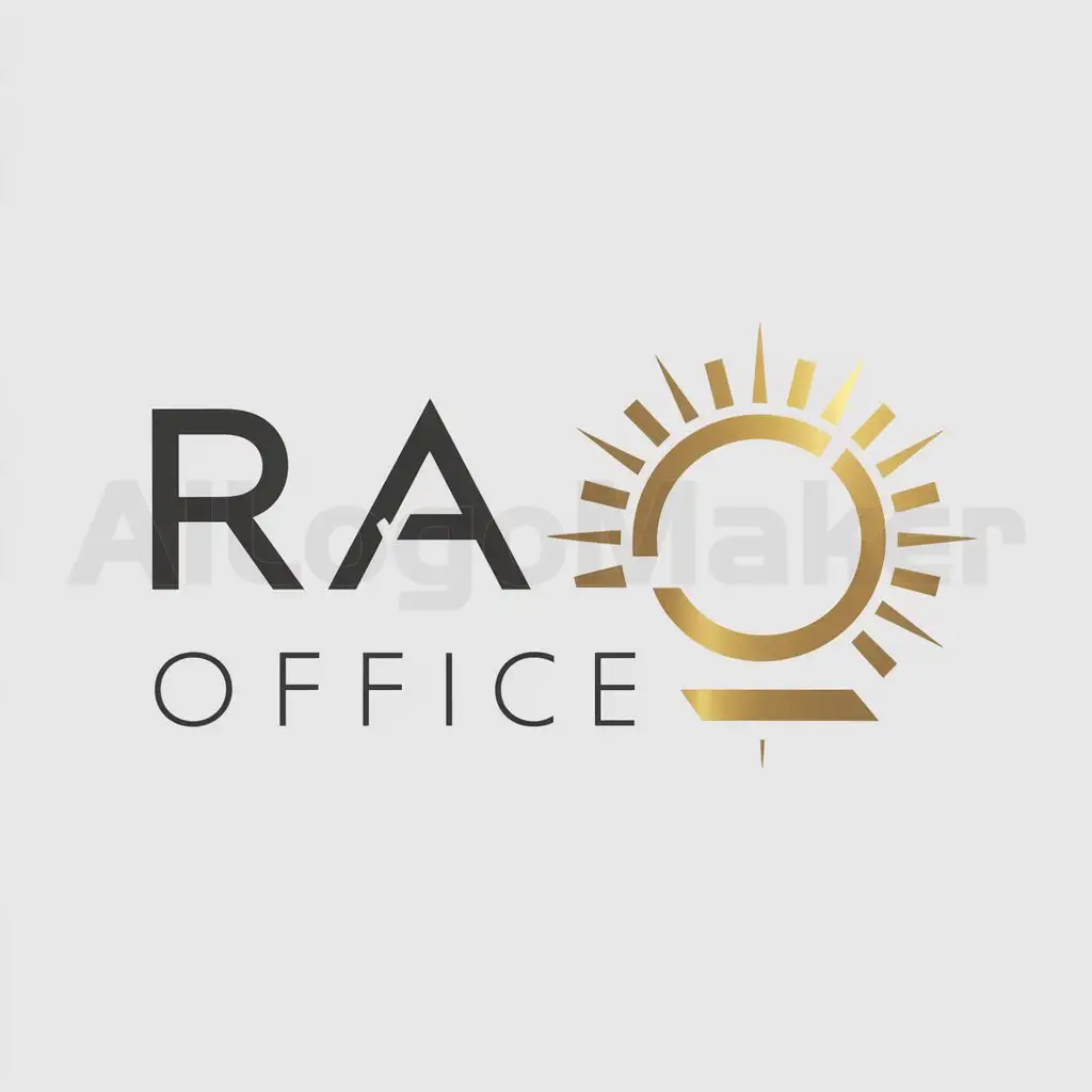 a logo design,with the text "Ra office", main symbol:Ra office,Moderate,be used in Finance industry,clear background