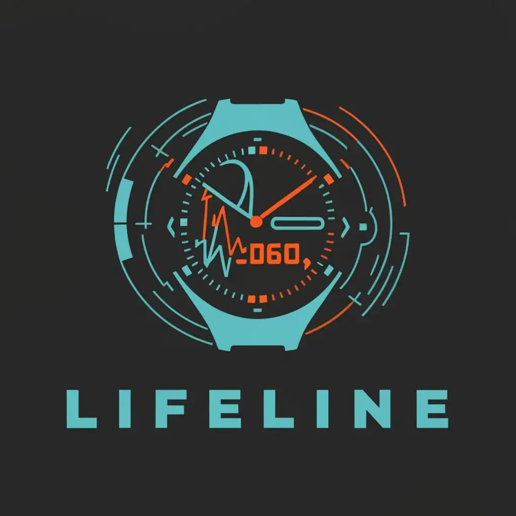 a logo design,with the text "LifeLine", main symbol:An innovative smartwatch is under development, offering comprehensive health monitoring. Equipped with precise sensors, it monitors blood pressure, glucose levels, heart rate in real-time, and is even capable of detecting serious conditions such as thrombosis, cardiac arrests, and vitamin deficiencies. Its hardware design incorporates high-precision sensors and a durable battery for thorough monitoring.

This groundbreaking device features an automatic alert system that instantly notifies medical services upon detecting serious conditions. In emergencies, the smartwatch sends an alert to the nearest medical center, hospital, clinic, or the user's designated physician, enabling rapid and vital intervention. This functionality contributes to saving lives and improving clinical outcomes.

In addition to its rapid intervention potential, the smartwatch provides comprehensive user training on its use and data interpretation. Users learn to recognize signs of thrombosis, cardiac arrest, and vitamin deficiencies, thereby enhancing their understanding of their own health and their ability to respond to emergency situations.,complex,clear background