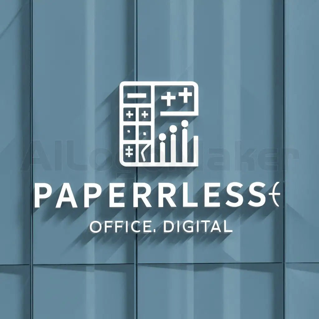 a logo design,with the text "paperless office, digital", main symbol: Accounting 2025

(The input "Buchhaltung" is recognized as German and translated into English as "Accounting"),Moderate,clear background