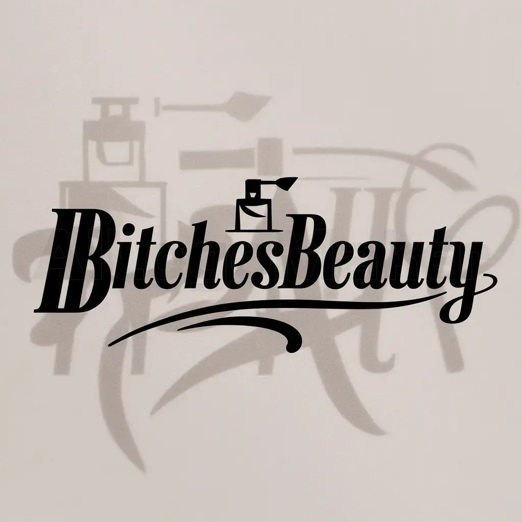 a logo design,with the text "BitchesBeauty", main symbol:cosmetics,Moderate,clear background