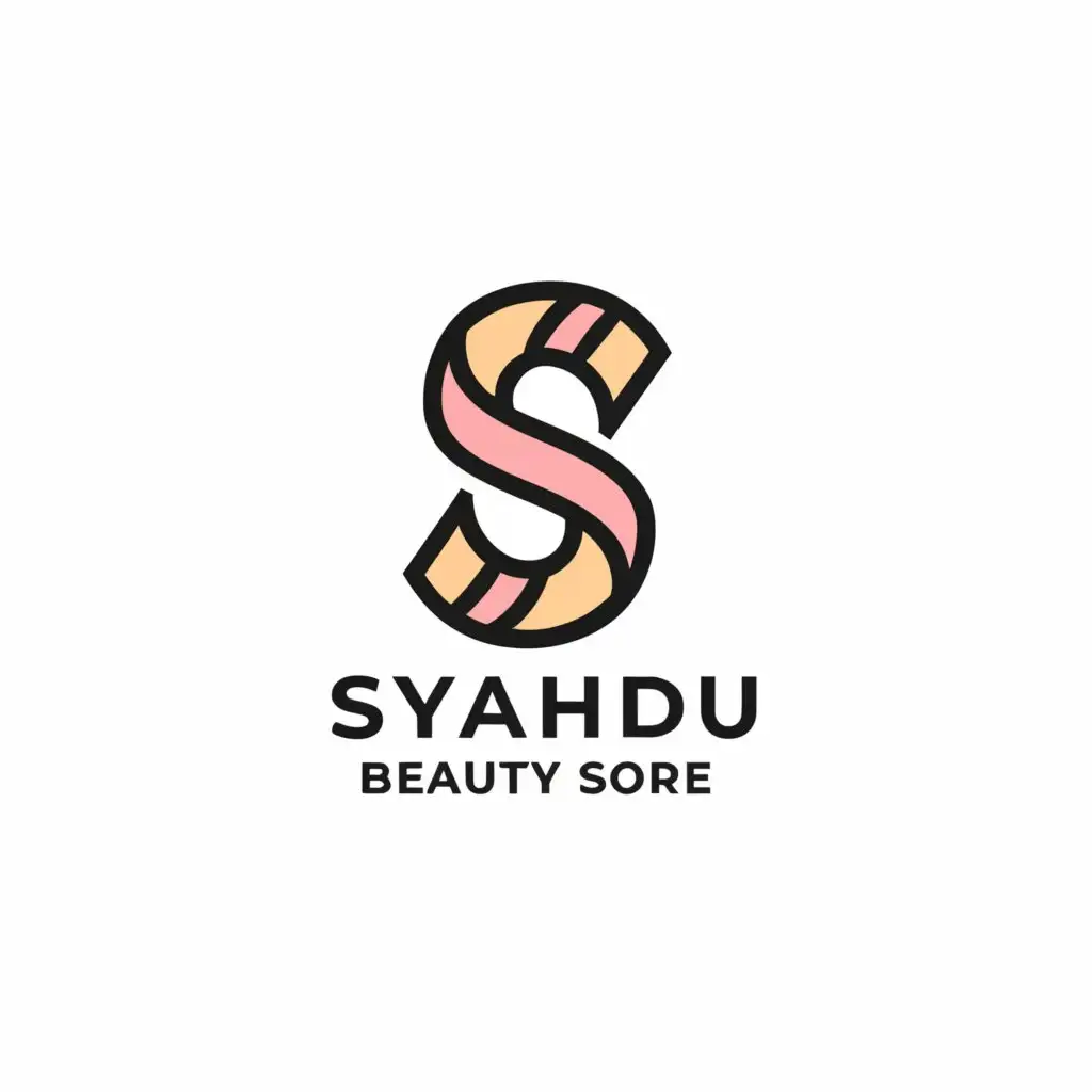 a logo design,with the text "Syahdu Beauty Store", main symbol:S,Moderate,be used in beauty industry,clear background