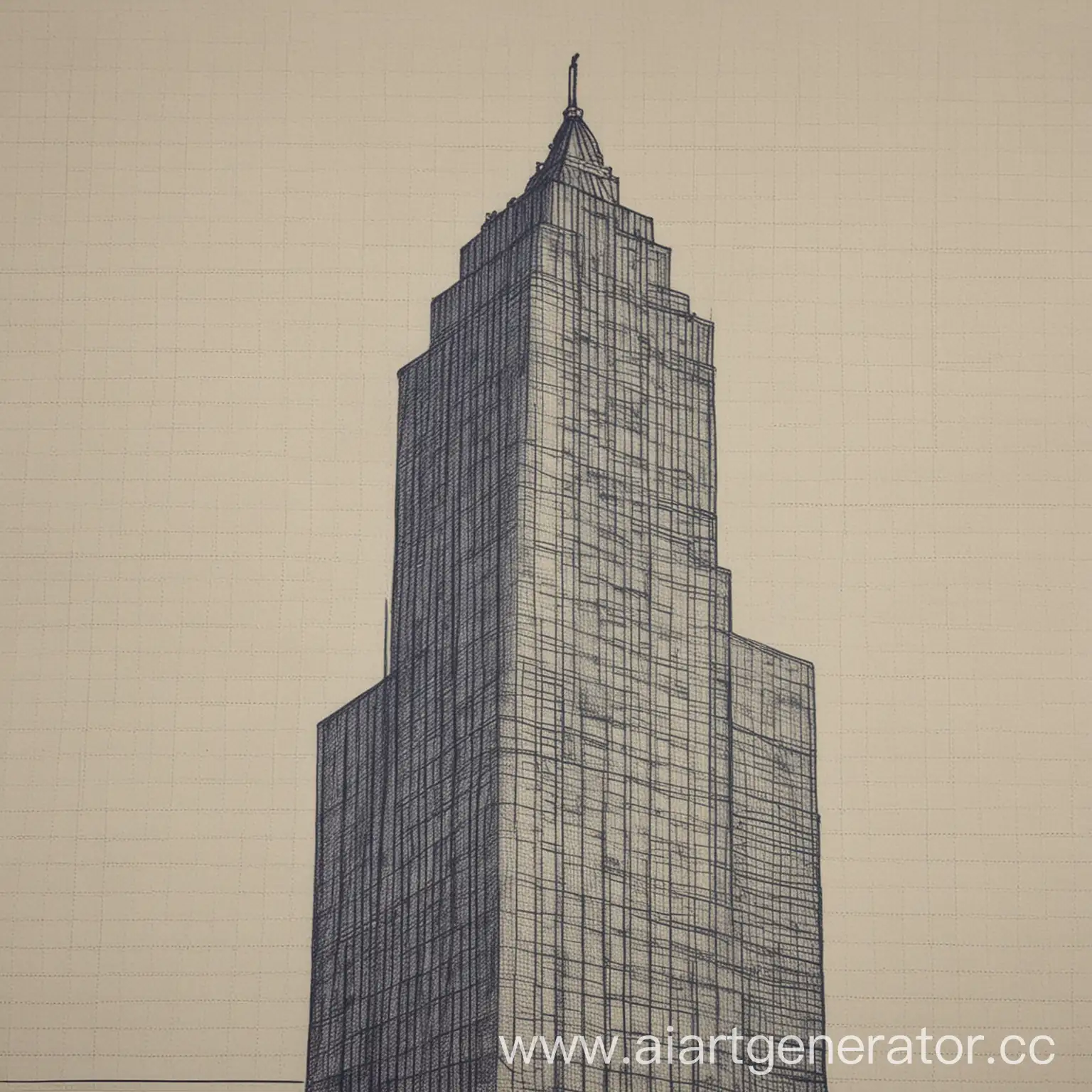 Skyscraper-Drawing-on-Graph-Paper