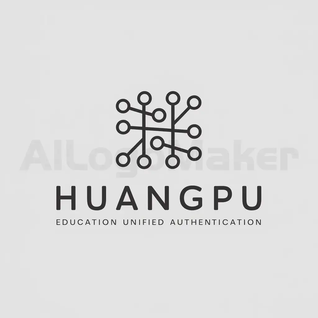 a logo design,with the text 'Huangpu Education Unified Authentication', main symbol:system, connection,Moderate,center,clear background
