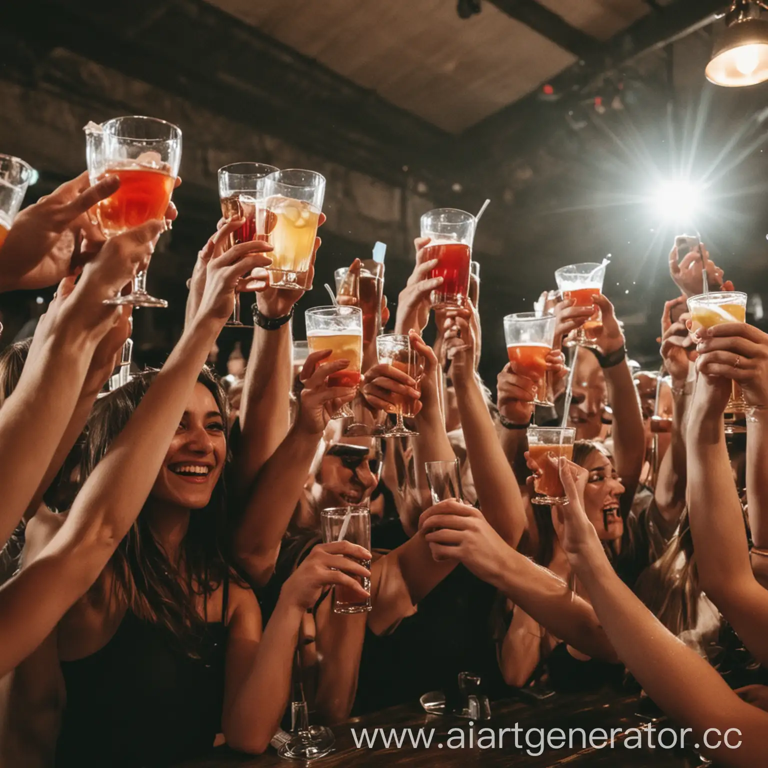 Celebratory-Toast-Smiling-People-Raising-Their-Drinks